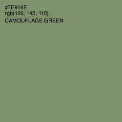 #7E916E - Camouflage Green Color Image