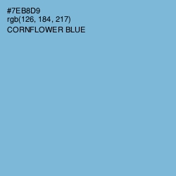 #7EB8D9 - Cornflower Blue Color Image