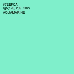 #7EEFCA - Aquamarine Color Image