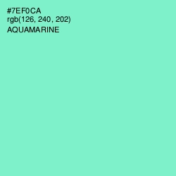 #7EF0CA - Aquamarine Color Image