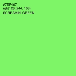 #7EF467 - Screamin' Green Color Image
