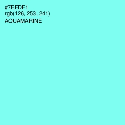 #7EFDF1 - Aquamarine Color Image