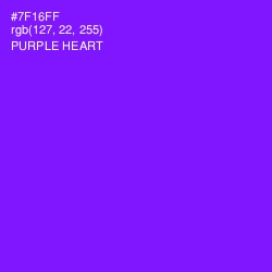 #7F16FF - Purple Heart Color Image