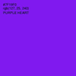 #7F19F0 - Purple Heart Color Image