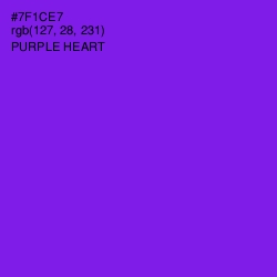 #7F1CE7 - Purple Heart Color Image