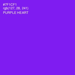 #7F1CF1 - Purple Heart Color Image