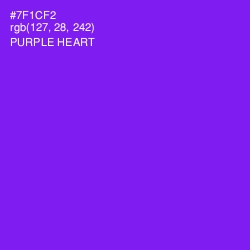 #7F1CF2 - Purple Heart Color Image