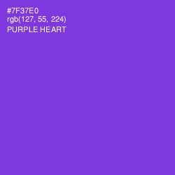 #7F37E0 - Purple Heart Color Image