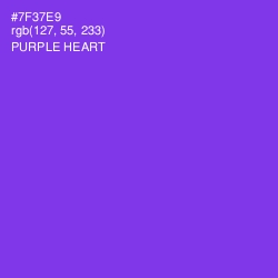 #7F37E9 - Purple Heart Color Image