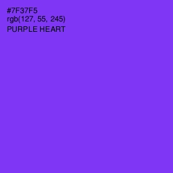 #7F37F5 - Purple Heart Color Image