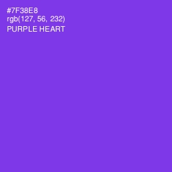 #7F38E8 - Purple Heart Color Image