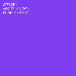 #7F3DF1 - Purple Heart Color Image