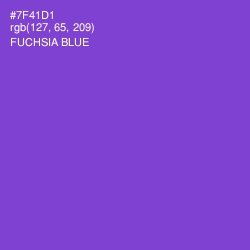 #7F41D1 - Fuchsia Blue Color Image