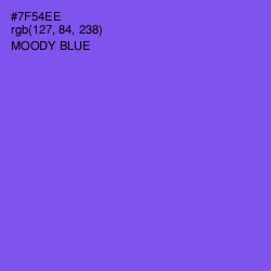 #7F54EE - Moody Blue Color Image