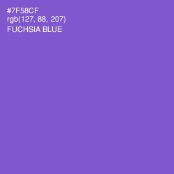 #7F58CF - Fuchsia Blue Color Image