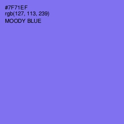 #7F71EF - Moody Blue Color Image