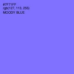 #7F71FF - Moody Blue Color Image