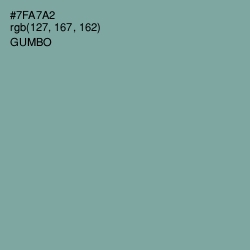 #7FA7A2 - Gumbo Color Image