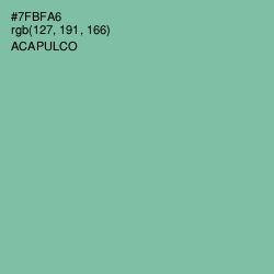 #7FBFA6 - Acapulco Color Image