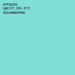#7FE0D9 - Aquamarine Color Image