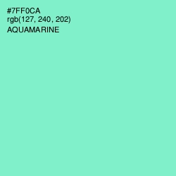 #7FF0CA - Aquamarine Color Image