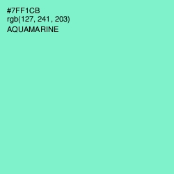 #7FF1CB - Aquamarine Color Image