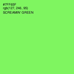 #7FF65F - Screamin' Green Color Image
