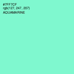 #7FF7CF - Aquamarine Color Image
