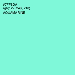 #7FF8DA - Aquamarine Color Image