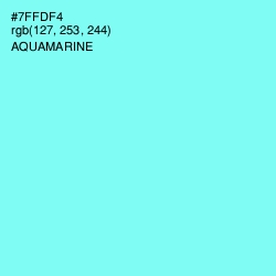 #7FFDF4 - Aquamarine Color Image