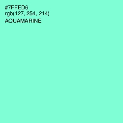 #7FFED6 - Aquamarine Color Image