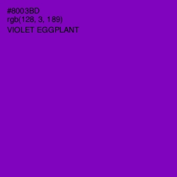 #8003BD - Violet Eggplant Color Image