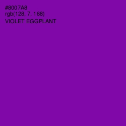 #8007A8 - Violet Eggplant Color Image