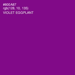 #800A87 - Violet Eggplant Color Image