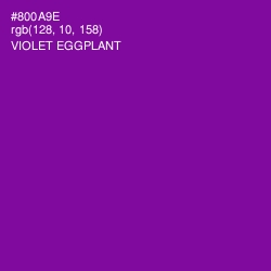 #800A9E - Violet Eggplant Color Image