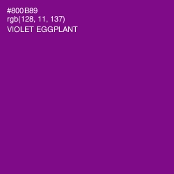 #800B89 - Violet Eggplant Color Image