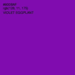 #800BAF - Violet Eggplant Color Image