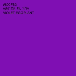 #800FB3 - Violet Eggplant Color Image