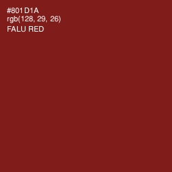 #801D1A - Falu Red Color Image