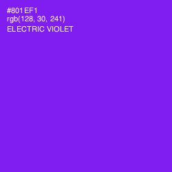 #801EF1 - Electric Violet Color Image