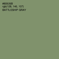 #80926B - Battleship Gray Color Image