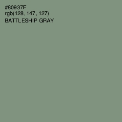 #80937F - Battleship Gray Color Image