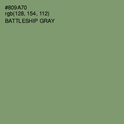 #809A70 - Battleship Gray Color Image