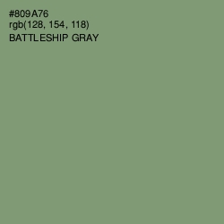 #809A76 - Battleship Gray Color Image
