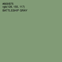 #809B75 - Battleship Gray Color Image