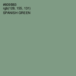 #809B83 - Spanish Green Color Image