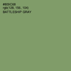 #809C68 - Battleship Gray Color Image