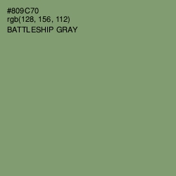 #809C70 - Battleship Gray Color Image