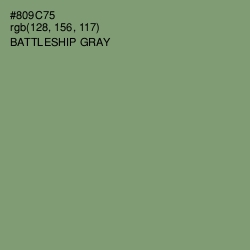 #809C75 - Battleship Gray Color Image