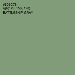 #809C78 - Battleship Gray Color Image